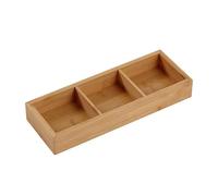 Gsycle Wooden Divided Tray, Multi Compartments Polished Surface Serving Tray Appetizer Tray for Hot Pot Restaurants Sushi Plate (Three Components)