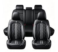 GSYDMHLKP Car Seat Covers, For Audi A6 C7 berline 2011-2018 Faux Leather Full Set Front Rear Bench Vehicle Protector Cushion Airbag Compatible Waterproof,A