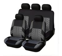 GSYDMHLKP Car Seat Covers Full Set, for Freelander 2 2010-2015 Tire Track Pattern Breathable Polyester Protector Airbag Compatible Removable Headrest