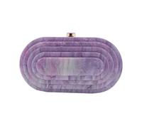 GSYPS Acrylic Evening Clutch Bag for Women Shell Shape Shoulder Crossbody Bag Glitter Marble Purse Handbag, C-lilac
