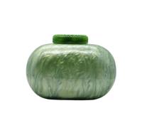 GSYPS Acrylic Evening Clutch Bag for Women Shell Shape Shoulder Crossbody Bag Glitter Marble Purse Handbag, A-grass Green, GSEB001