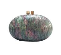 GSYPS Acrylic Evening Clutch Bag for Women Shell Shape Shoulder Crossbody Bag Glitter Marble Purse Handbag, Grey