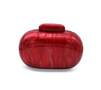 GSYPS Acrylic Evening Clutch Bag for Women Shell Shape Shoulder Crossbody Bag Glitter Marble Purse Handbag, A-red