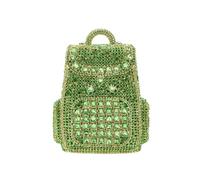 GSYPS Luxury Backpack Shape Crystal Evening Bag for Women Small Rhinestone Clutch Purse Party Prom Diamond Handbag, Light Green
