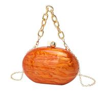 GSYPS Women Acrylic Clutch Purse Marble Evening Bag Glitter Acrylic Shoulder Handbag Wedding Party Prom Trendy Purse, Orange 1