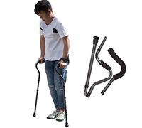 GSZCCZS 1 Pair of Aluminum Crutches, Foldable Underarm Crutches, Adjustable Auxiliary Crutches for Men, Women, Collapsible Travel Crutches, Load 286Lbs