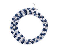 GSZCCZS 14K Gold 5mm Tennis Chain Necklace, Blue & White Moissanite Choker, Trendy Gift for Him