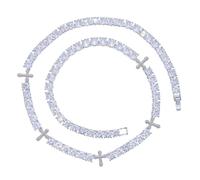 GSZCCZS 14K Gold Over 925 Silver 5mm Cross Pendant on Hip-Hop Moissanite Tennis Chain - Merging Faith and Fashion. A Divine Gift for the Spiritual Trendsetter,Dad Gifts