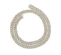 GSZCCZS 14K Gold Over 925 Silver 9mm Hip-Hop Necklace, Densely Set Moissanite Cuban Neck Chain, Dynamic Present for Trendsetters or Special Occasions,Dad Gifts