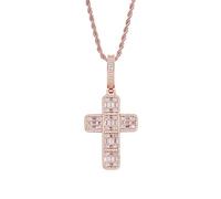 GSZCCZS 14K Gold Over S925 Cross Design Pendant, Densely Set Moissanite Necklace, A Timeless Symbol with Modern Elegance for Every Occasion,Father's Day Gift