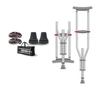 GSZCCZS 2× Adult Crutches with TPR Soft Underarm Pads and Folding Crutches Adjustable Canes for Children with A Height of 140-195 Cm