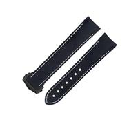 GSZCCZS 20mm Black Nylon Fabric Watchband Fit For Omega Strap For AT150 Seamaster 300 Planet Ocean De Ville Speedmaster Curved End Watch Band