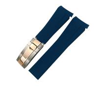 GSZCCZS 20Mm Waterproof Silicone Watch Strap Deployment Buckle Watchband Adjustable Watch Band for Sub G/M/T-Orange Black Buckle/Green Rose Gold Buckle