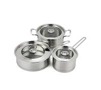 GSZCCZS 3 Cookware 6 Piece Cookware Set Cookware Set Stainless Steel Frying Pan Pot Soup Milk Pot Frying Pan Household Kitchen