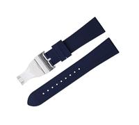 GSZCCZS 41mm Pelagos 22mm Flat End Soft Fluororubber Watch Band Stainless Fold Buckle,For Tudor M79360 M79363 Black Bay 1958 GMT Replace Strap