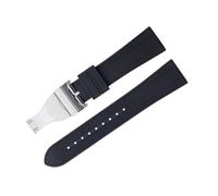 GSZCCZS 41mm Pelagos 22mm Flat End Soft Fluororubber Watch Band Stainless Fold Buckle,For Tudor M79360 M79363 Black Bay 1958 GMT Replace Strap