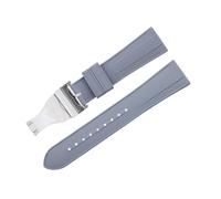 GSZCCZS 41mm Pelagos 22mm Flat End Soft Fluororubber Watch Band Stainless Fold Buckle,For Tudor M79360 M79363 Black Bay 1958 GMT Replace Strap