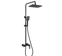 GSZCCZS 5-Setting High Pressure Rain Shower Head with Handheld 3-Way Dual Rain and Hand Held Showerhead Combo with Holder/Hose,Black,Black
