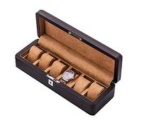 GSZCCZS 6 Grids Watch Jewellery Display Storage Box Case Bracelet Tray Carbon Fiber Leather (B)