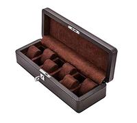 GSZCCZS 6 Grids Watch Jewellery Display Storage Box Case Bracelet Tray Carbon Fiber Leather (B)