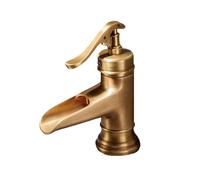 GSZCCZS Bathroom Faucet,Retro Bathroom Sink Faucets Single Lever Vintage Sink Faucet Washbasin Mixer Tap Waterfall Antique Brass Bathroom Sink Faucet,Black,Short