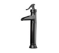 GSZCCZS Bathroom Faucet,Retro Bathroom Sink Faucets Single Lever Vintage Sink Faucet Washbasin Mixer Tap Waterfall Antique Brass Bathroom Sink Faucet,Black,Short