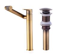 GSZCCZS Bathroom Sink Faucet, Basin Faucets Antique Bronze Brass Bathroom Sink Faucet 360 Degree Swivel Hot and Cold Water Basin Mixer Washbasin taps (Color : 2017433C)