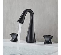 GSZCCZS Bathroom Sink Faucet, Bathroom Faucet Brass Widespread Tap Rotation Sink Wash Basin Taps Three Holes Lavotory Faucets (Color : Nickel)