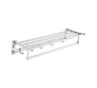 GSZCCZS Bathroom Towel Racks Rail for Bathroom,Lavatory Towel Shelf with Towel Bar and Hooks,Multifunction Towel Holder Bathroom Accessories Tower Hanger/50Cm The New