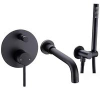 GSZCCZS Bathtub faucets and Shower Heads Shower Set Mixer Valve 2 Function Bathtub Mixer Taps Hot and Cold Wall Mounted Bathroom Shower Faucet with Hand Shower,Gold.1,Gold.2,Gold.2