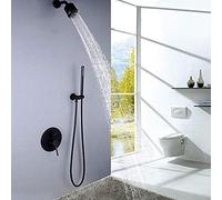 GSZCCZS Black 3 Mode Shower Head Bath Shower Faucet Bathroom Faucet Sets Brass Top Over Sprayer