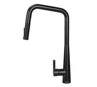 GSZCCZS Black Brass Deck Mounted Kitchen Faucet Two Function Single Handle Pull Out Mixer Hot and Cold Water Pull Out Taps (Color : V62-Gun Gray)