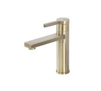 GSZCCZS Black Deck Mounted Brass Single Hole A Handle Hot Cold Bathroom Mixer Sink Tap Basin Faucet Vanity Water Tapware(Polished Gold)