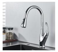 GSZCCZS Black Pull Out Kitchen Faucet 360 Rotation Single Handle Hot&Cold Mixer for Kitchen Sink Tap Crane Shower Faucet(Matte Black C)