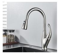 GSZCCZS Black Pull Out Kitchen Faucet 360 Rotation Single Handle Hot&Cold Mixer for Kitchen Sink Tap Crane Shower Faucet(Matte Black C)