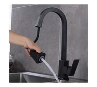 GSZCCZS Brass Pull-Out Kitchen Faucet with Two-Exit Modes - 360° Rotation Sink Mixer Tap Kitchen Sink Faucets(Beige,with Hose Size 1-2)