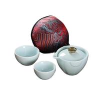GSZCCZS Chinese Style Ceramic, Afternoon Tea Set Ceramic Tea Cup Travel Include 1 Pot 2 Cup Elegant Gaiwan Beautiful Easy Kettle Kung Fu Teaset Tea Set