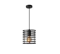 GSZCCZS Creative Industrial Cylindrical Square Chandelier Simple Wrought Iron Black Single Head Pendent Lamp Restaurant Indoor Lighting E27 Hello Made in China vision