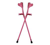 GSZCCZS Crutches Adjustable Forearm for Adults, Travel Portable Folding, Walking Aid, Load 100Kg/220Lbs, 1 Pair/Black (Pink)