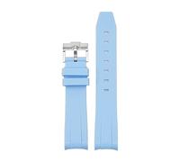 GSZCCZS Curved End 20mm Nature Fluorine Rubber Watchband Replace For Strap New Green Submariner Explorer 2 Role WatchBands