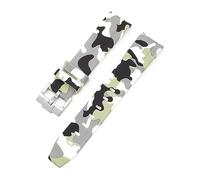 GSZCCZS Curved End 20mm Nature Fluorine Rubber Watchband Replace For Strap New Green Submariner Explorer 2 Role WatchBands