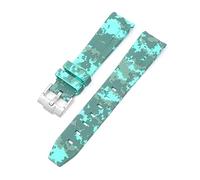 GSZCCZS Curved End 20mm Nature Fluorine Rubber Watchband Replace For Strap New Green Submariner Explorer 2 Role WatchBands