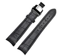 GSZCCZS Curved end Men watchband Straps for BL9002-37 05A BT0001-12E 01A Brand Watch Genuine Leather with Butterfly Buckle 20 21 22mm (Color : BlackXsilver Clasp, Size : 21mm)