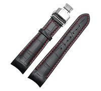 GSZCCZS Curved end Men watchband Straps for BL9002-37 05A BT0001-12E 01A Brand Watch Genuine Leather with Butterfly Buckle 20 21 22mm (Color : BlackXsilver Clasp, Size : 21mm)