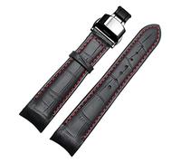 GSZCCZS Curved end Men watchband Straps for BL9002-37 05A BT0001-12E 01A Brand Watch Genuine Leather with Butterfly Buckle 20 21 22mm (Color : BlackXsilver Clasp, Size : 21mm)