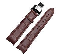 GSZCCZS Curved end Men watchband Straps for BL9002-37 05A BT0001-12E 01A Brand Watch Genuine Leather with Butterfly Buckle 20 21 22mm (Color : BlackXsilver Clasp, Size : 21mm)