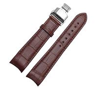 GSZCCZS Curved end Men watchband Straps for BL9002-37 05A BT0001-12E 01A Brand Watch Genuine Leather with Butterfly Buckle 20 21 22mm (Color : BlackXsilver Clasp, Size : 21mm)