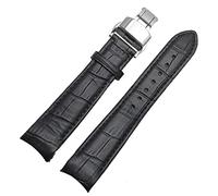 GSZCCZS Curved end Men watchband Straps for BL9002-37 05A BT0001-12E 01A Brand Watch Genuine Leather with Butterfly Buckle 20 21 22mm (Color : BlackXsilver Clasp, Size : 21mm)