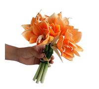 GSZCCZS Exotic Dried Flower Bouquet 2Bunches Artificial Orchid Bouquet, Fake Flower Bundle for Wedding Table Living Room Party DIY Porch Decoration, Bedroom Decoration, Dining Table(White)