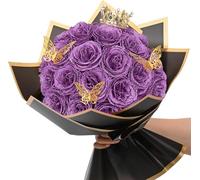 GSZCCZS Exotic Dried Flower Bouquet 36PCS Beautiful Roses Bouquet, DIY Green Flowers Bouquet for Valentines, Anniversary, Engagement, Wedding(Green)